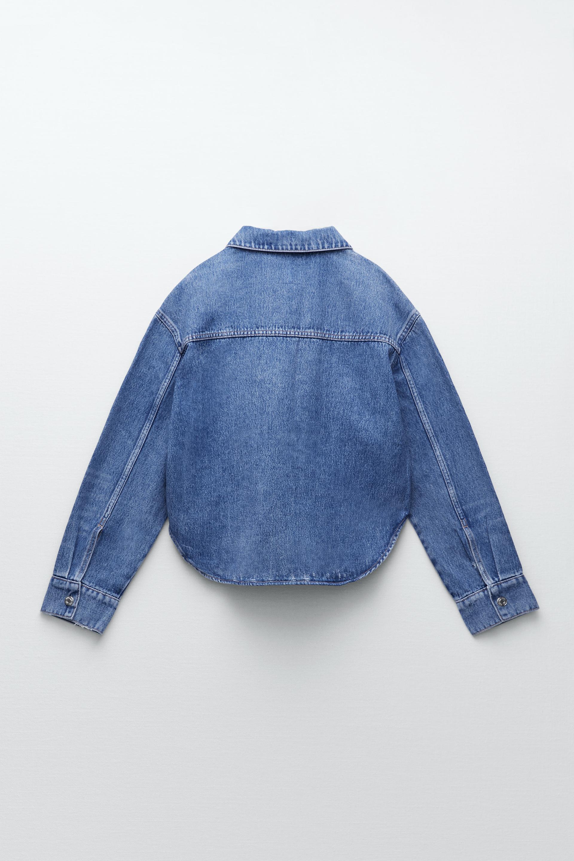 OVERSIZE CROPPED OVERSHIRT - Blue | ZARA Australia