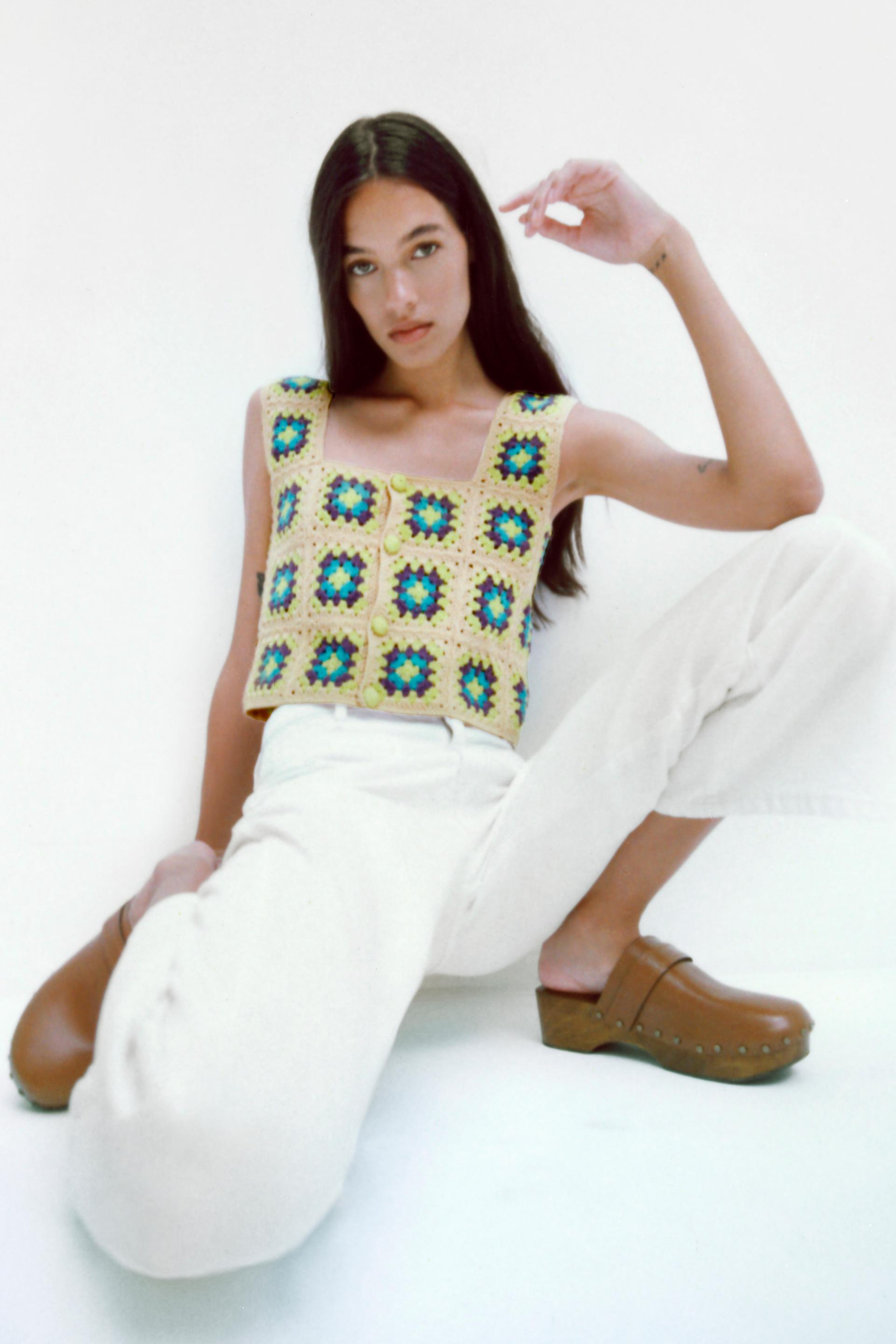 Zara KNIT CROCHET TOP, £27.99