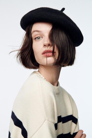 ウールベレー帽 ブラック Zara Japan 日本 ウールベレー帽 ブラック Zara Japan 日本