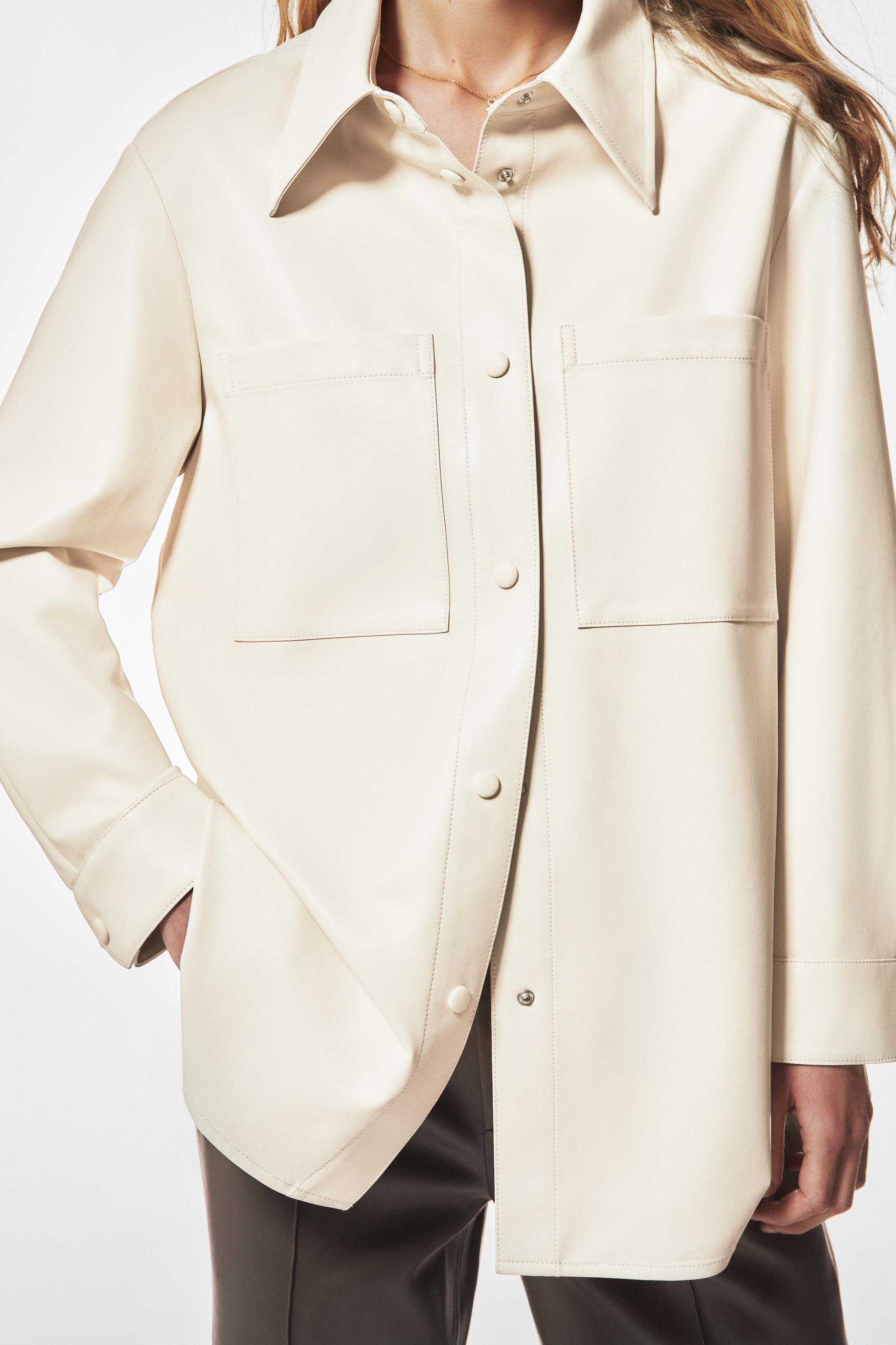 Zara cream leather shirt Clearance
