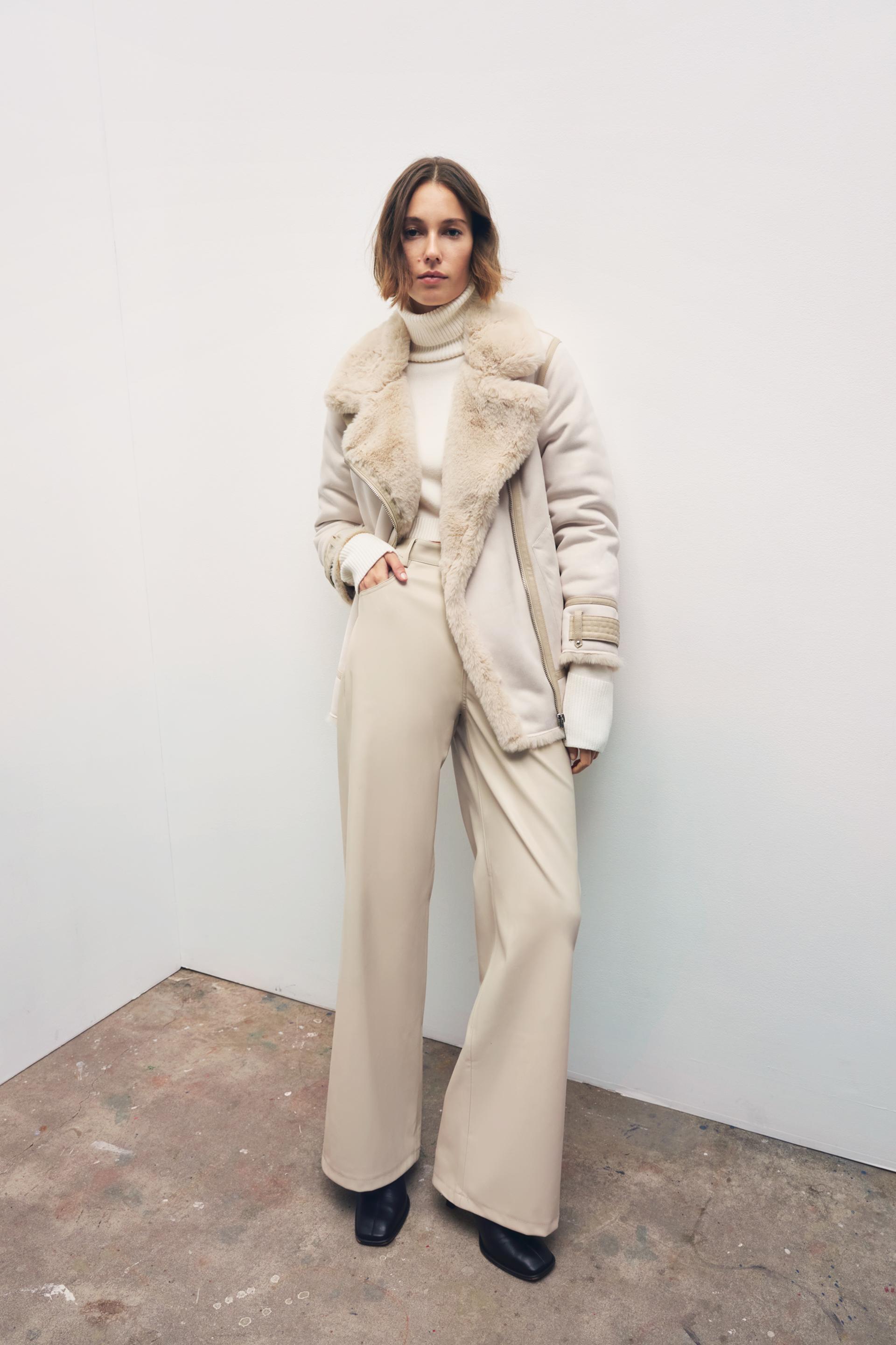 フェイクファー ダブルフェイス ジャケット エクリュ Zara Japan 日本 フェイクファー ダブルフェイス ジャケット エクリュ Zara Japan 日本