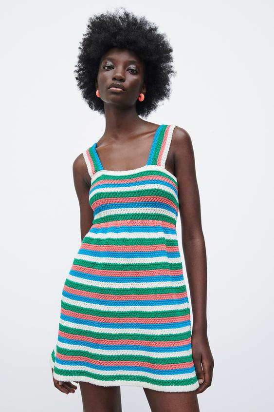ボーダー柄ニットワンピース マルチカラ Zara Japan 日本 ボーダー柄ニットワンピース マルチカラ Zara Japan 日本