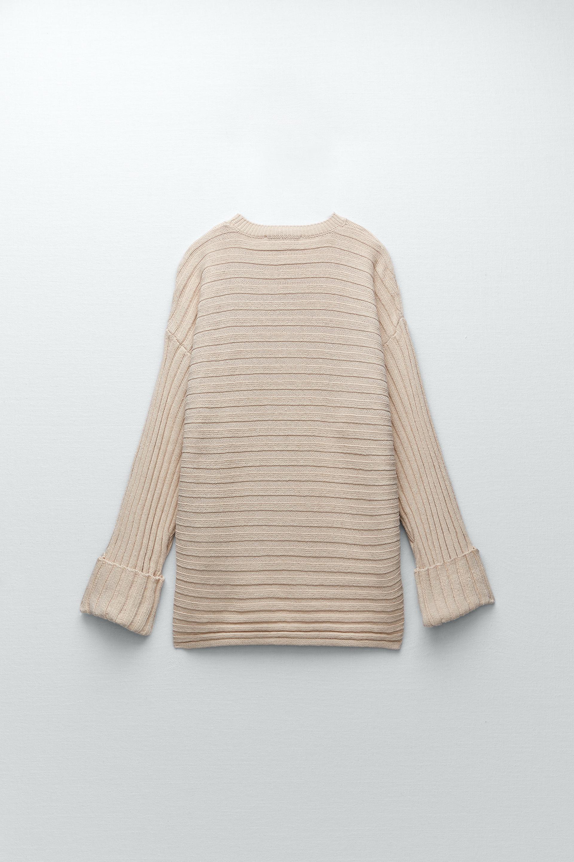 buttoned ribbed sweater zara