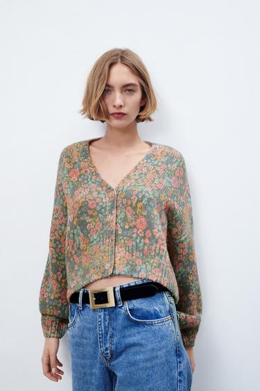 zara floral cardigan