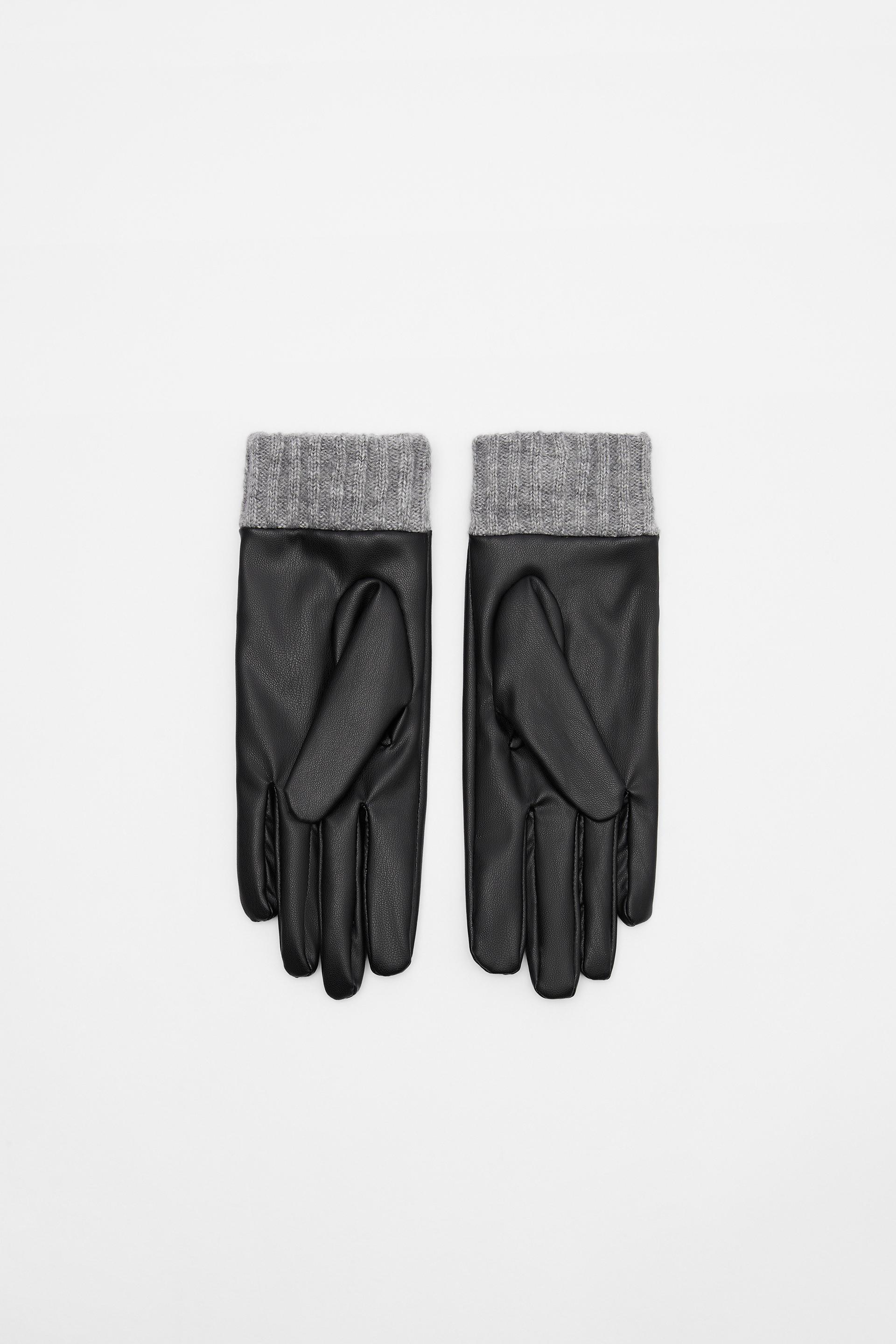 Zara CONTRASTING KNIT GLOVES 0 Zara CONTRASTING KNIT GLOVES 1
