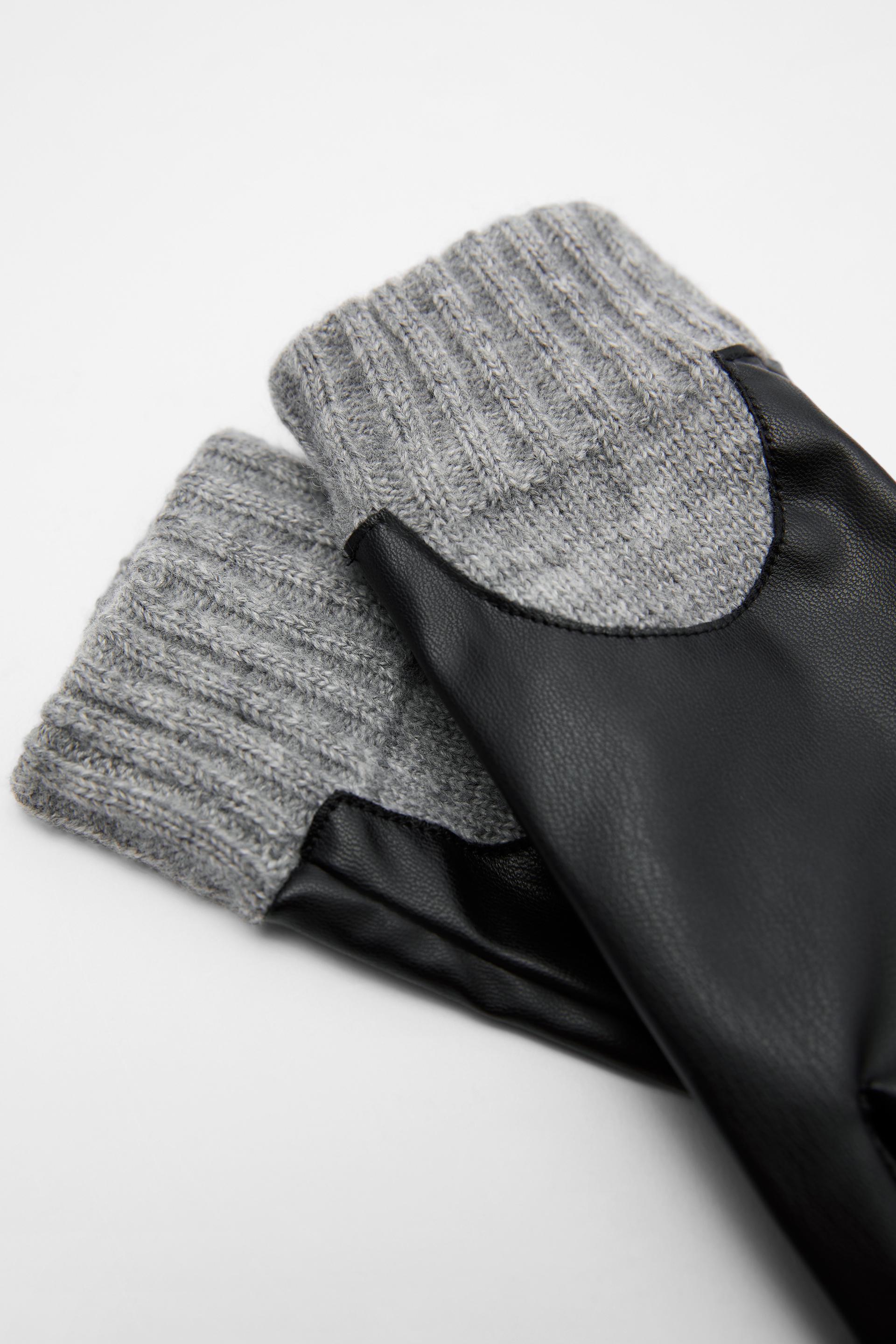 Zara CONTRASTING KNIT GLOVES 4 Zara CONTRASTING KNIT GLOVES 5