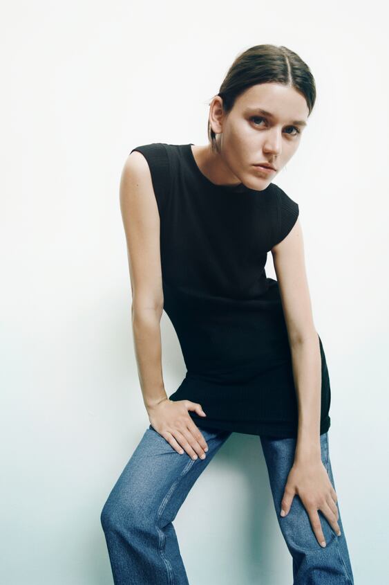 ショートリブワンピース ブラック Zara Japan 日本 ショートリブワンピース ブラック Zara Japan 日本