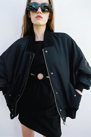 Womens bomber jacket zara clearance