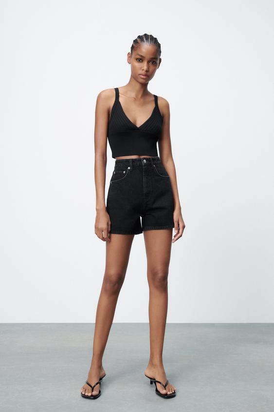 zara bermuda denim shorts