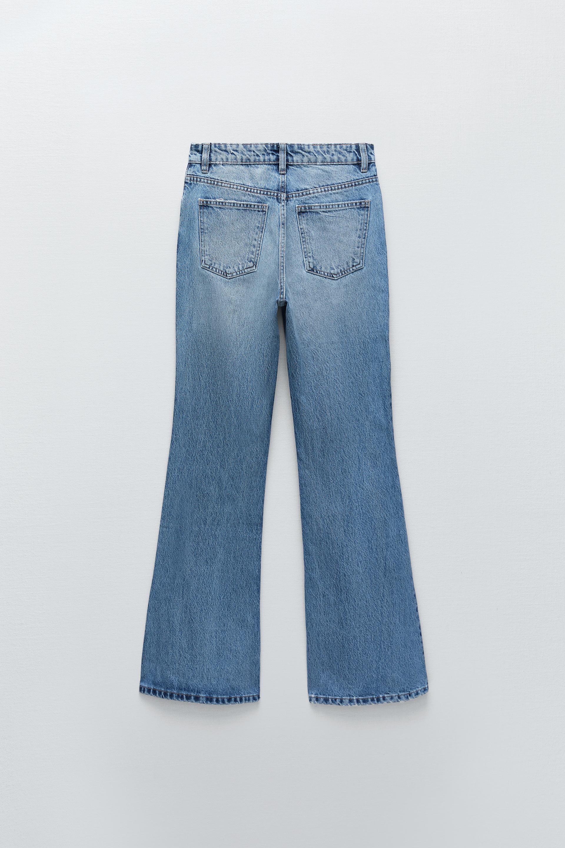 FLARED FULL LENGTH JEANS - Navy blue | ZARA Australia