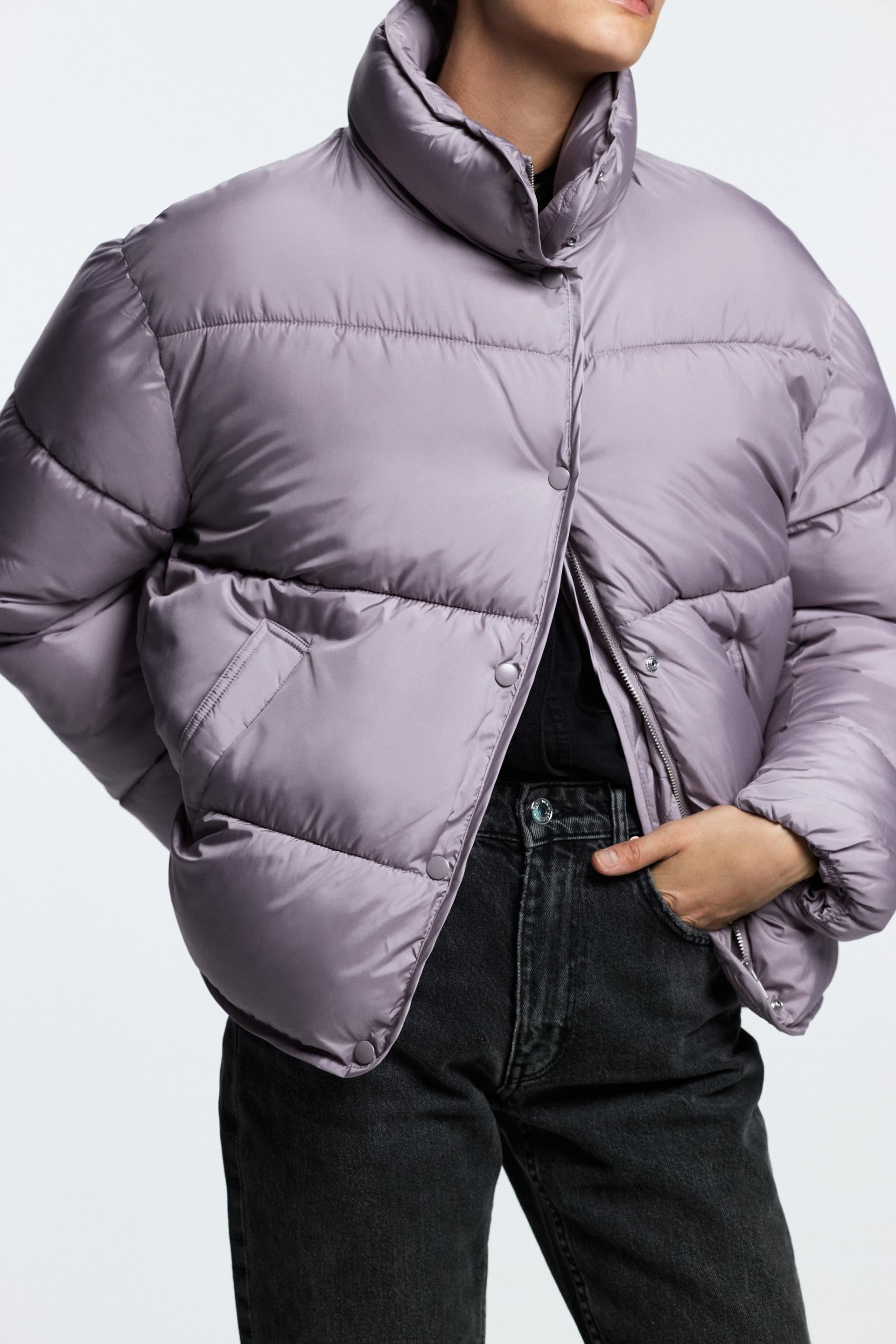 Water Repellent Quilted Jacket Lilac Zara Australia