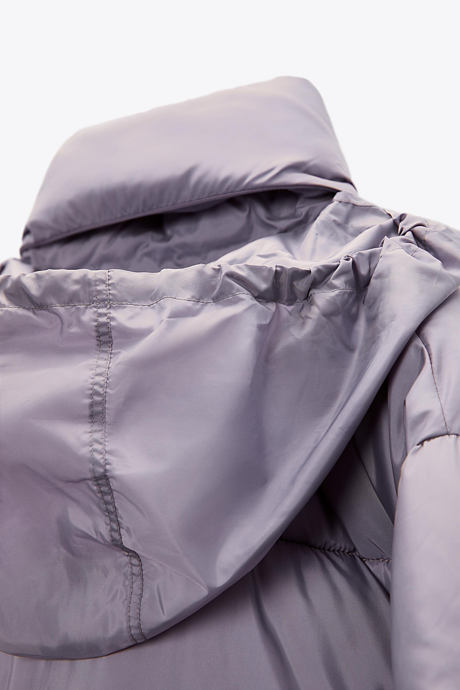 Water Repellent Quilted Jacket Lilac Zara Australia