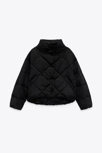 zara black quilted coat