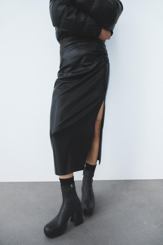 long black skirt satin