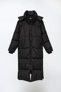 zara black puffa