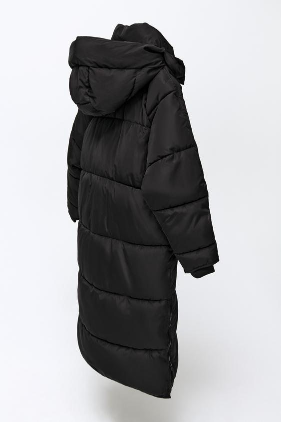 zara basic puffer coat