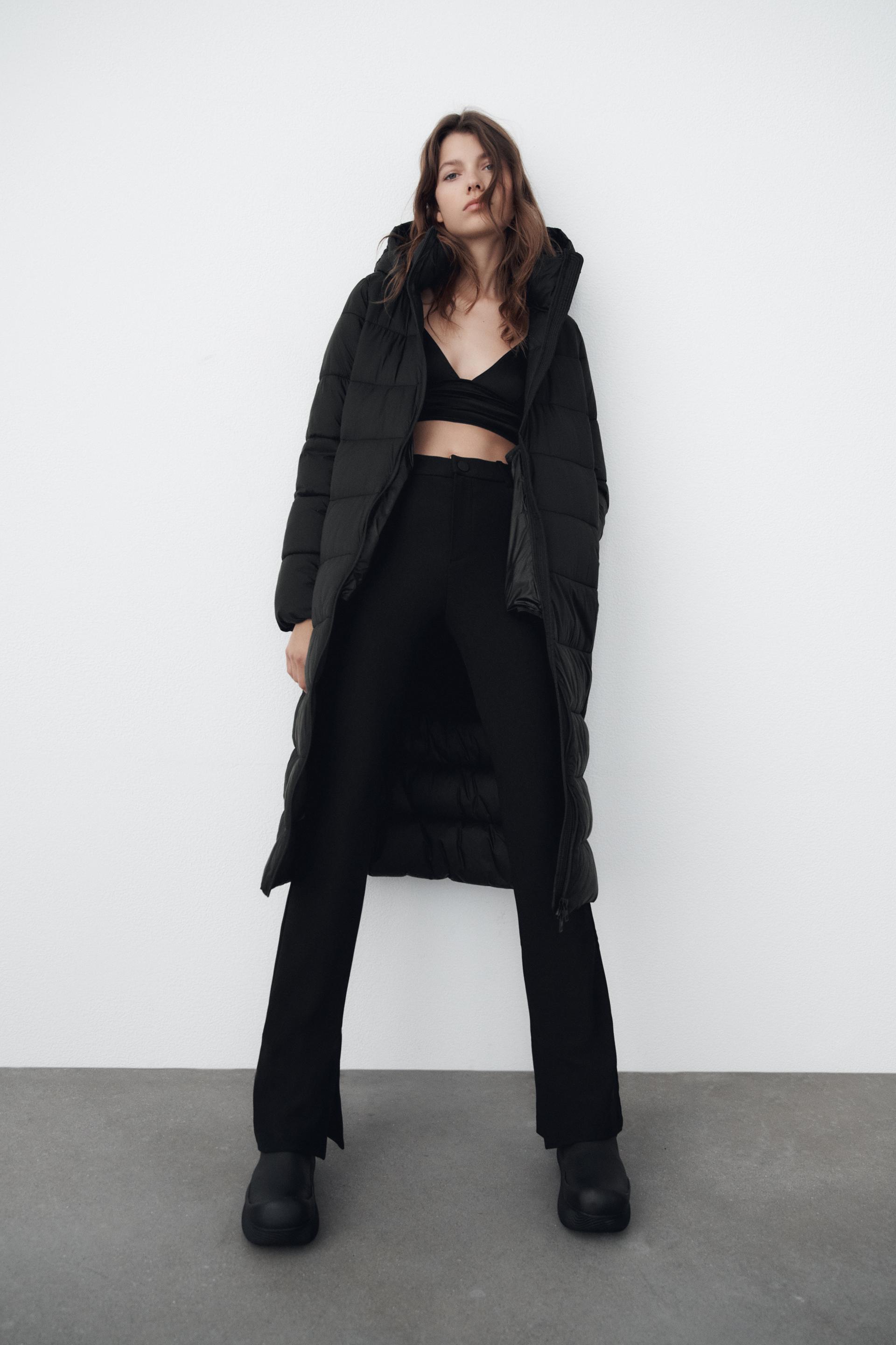 Water Repellent Packaway Puffer Coat Black Zara United Kingdom Water Repellent Packaway Puffer Coat Black Zara United Kingdom