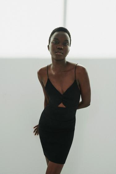 ノット リブ ワンピース ブラック Zara Japan 日本 ノット リブ ワンピース ブラック Zara Japan 日本