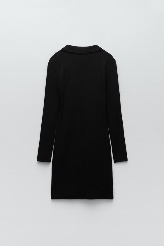 RIBBED POLO DRESS - Black | ZARA Australia