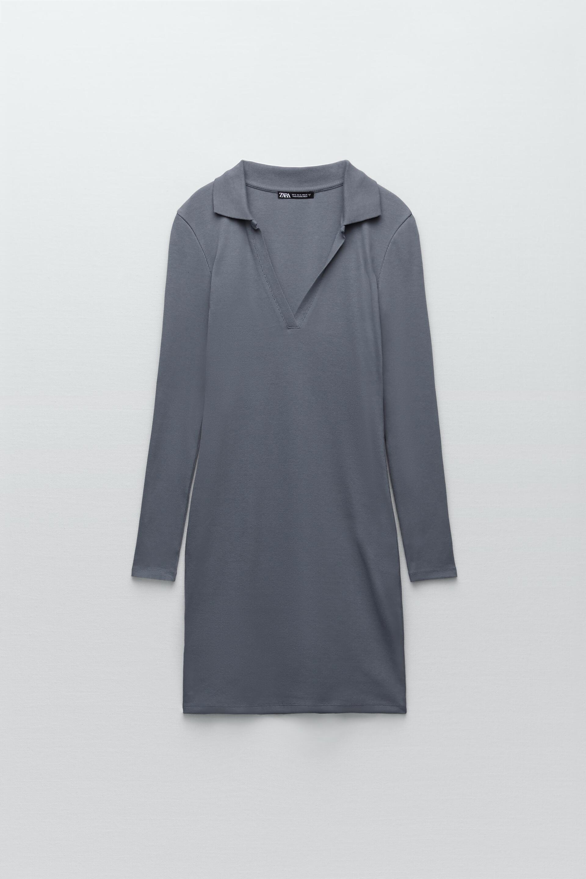 RIBBED POLO DRESS - Black | ZARA New 