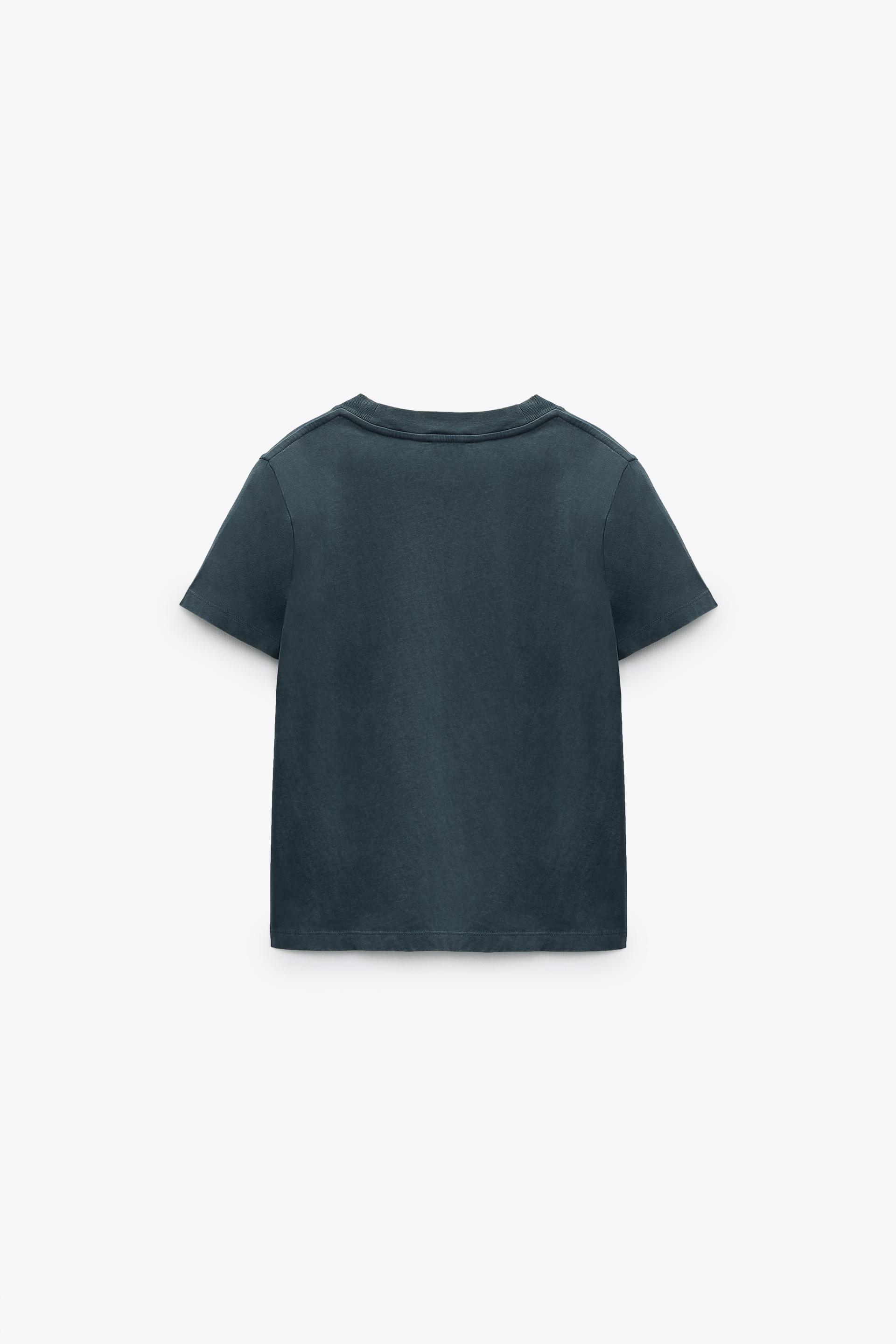 FADED RIBBED T-SHIRT - Blue / Grey 