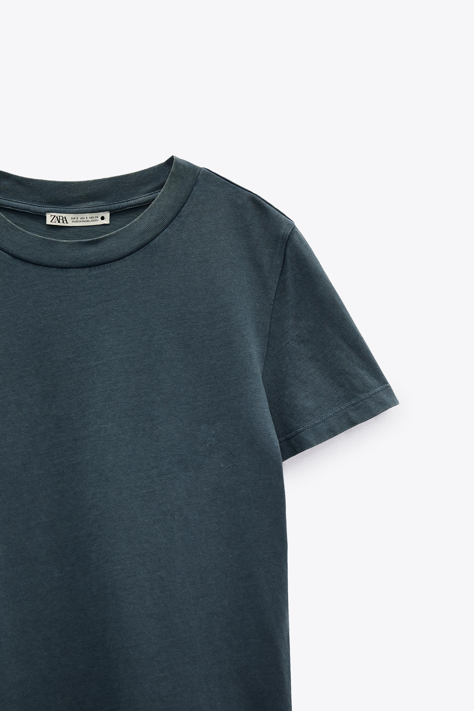 FADED RIBBED T-SHIRT - Blue / Grey 