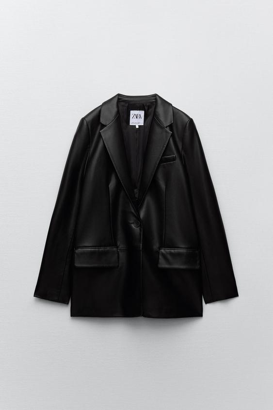 FAUX LEATHER BLAZER - Black | ZARA