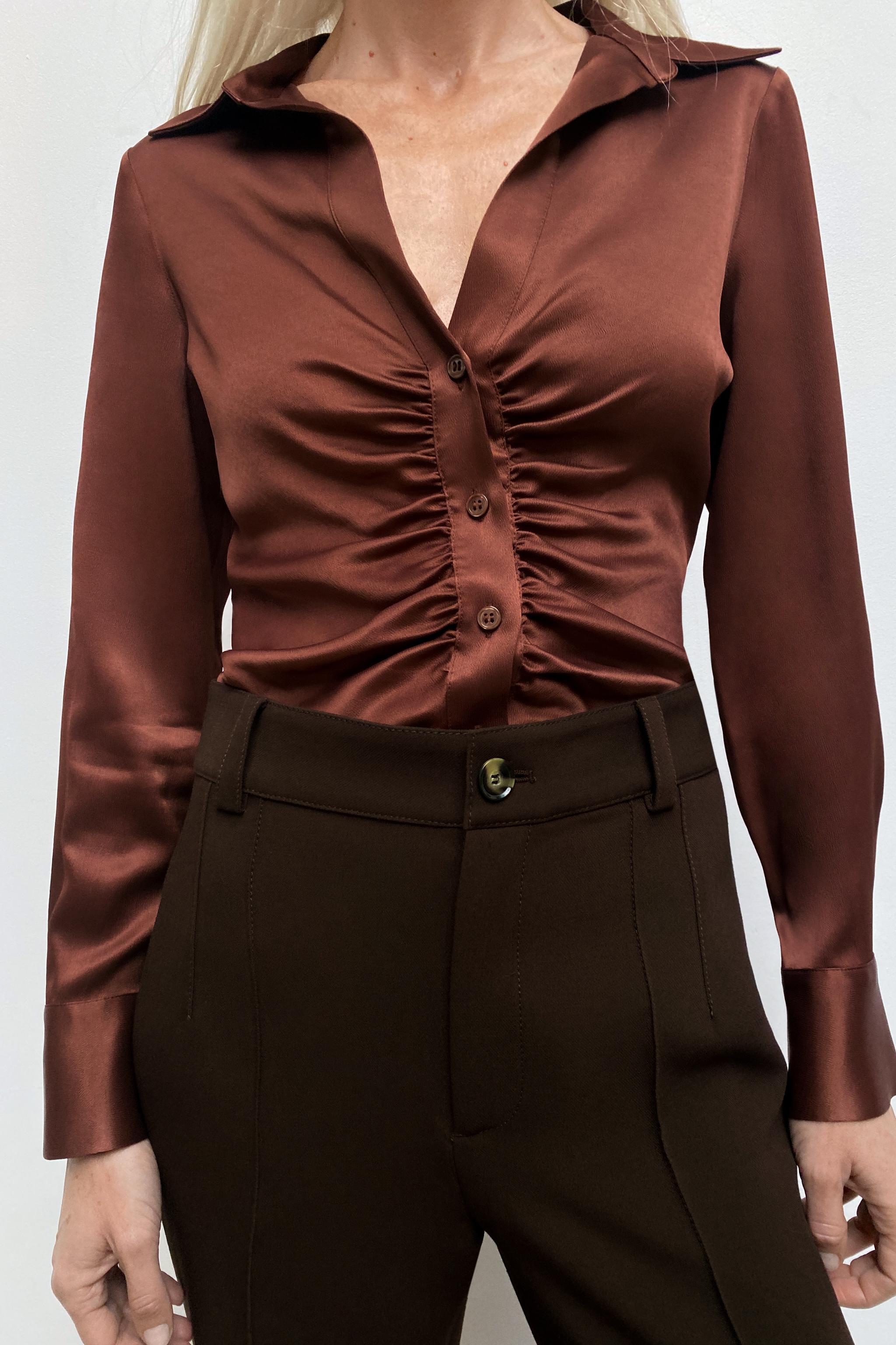 Zara Tailored Satin Shirt, £29.99