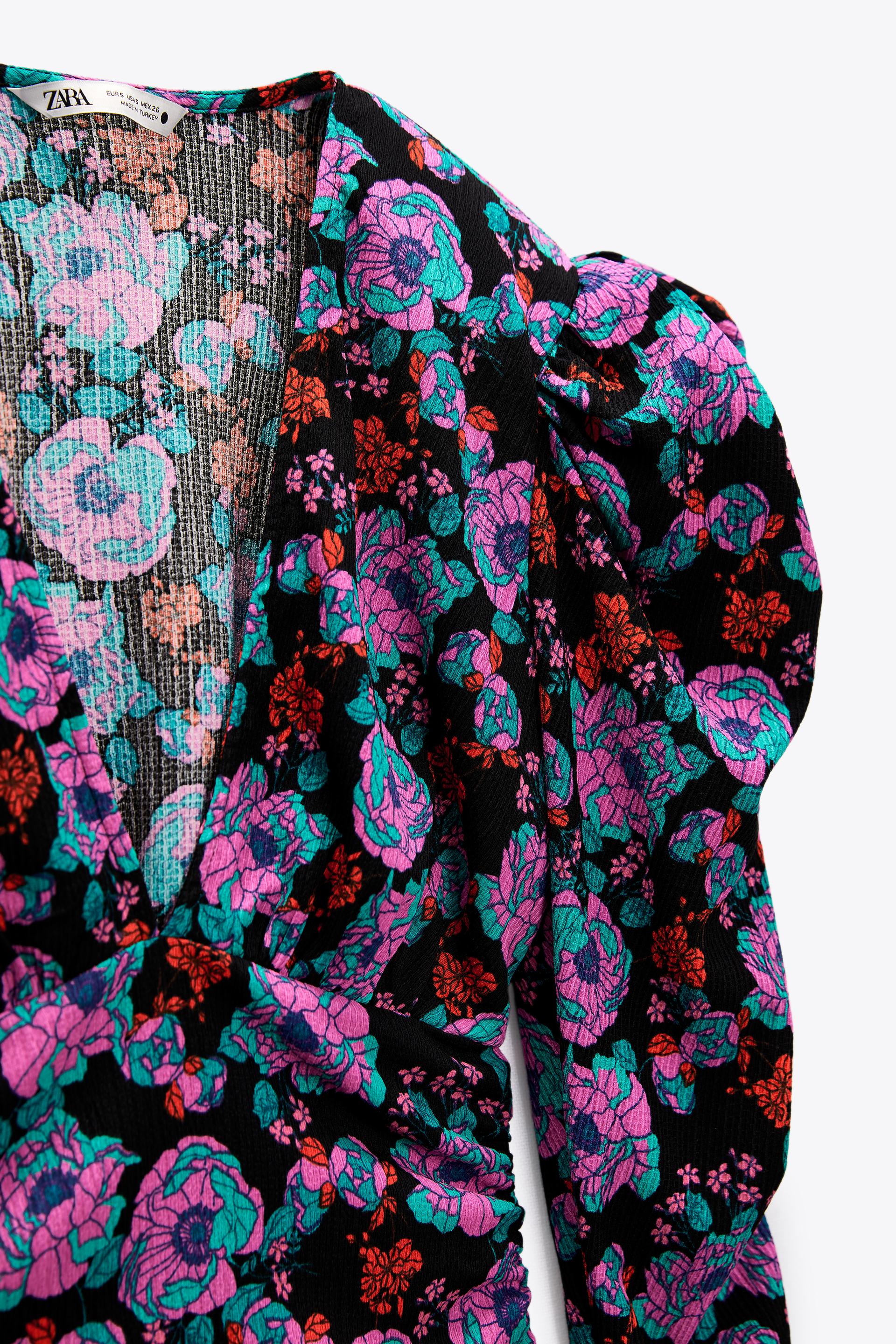 Vestido Drapeado Zara Flores Online Shop, UP TO 69% OFF |  www.apmusicales.com