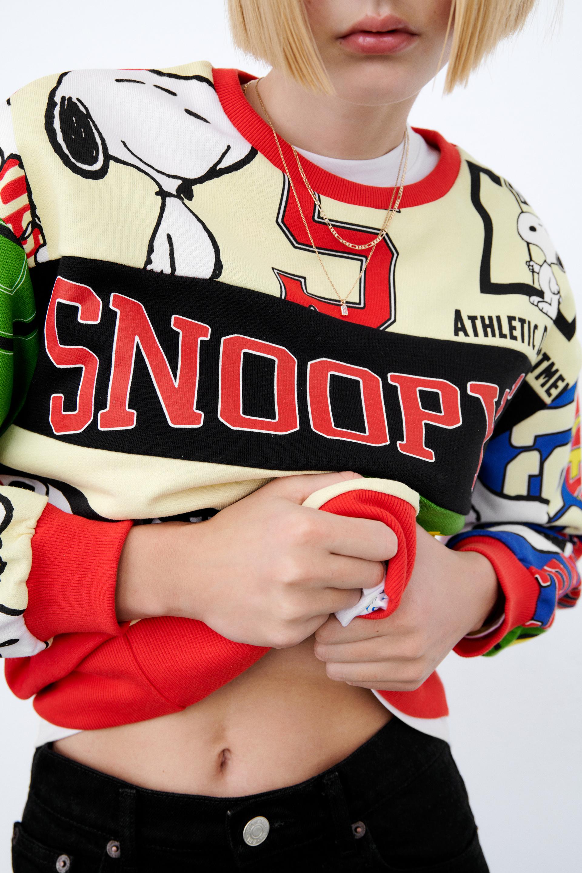 zara snoopy moletom com capuz