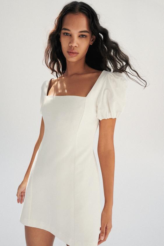 zara white short dress