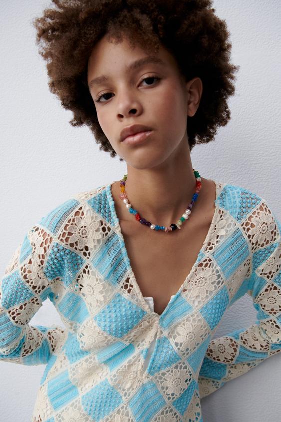 Zara stone necklace Clearance