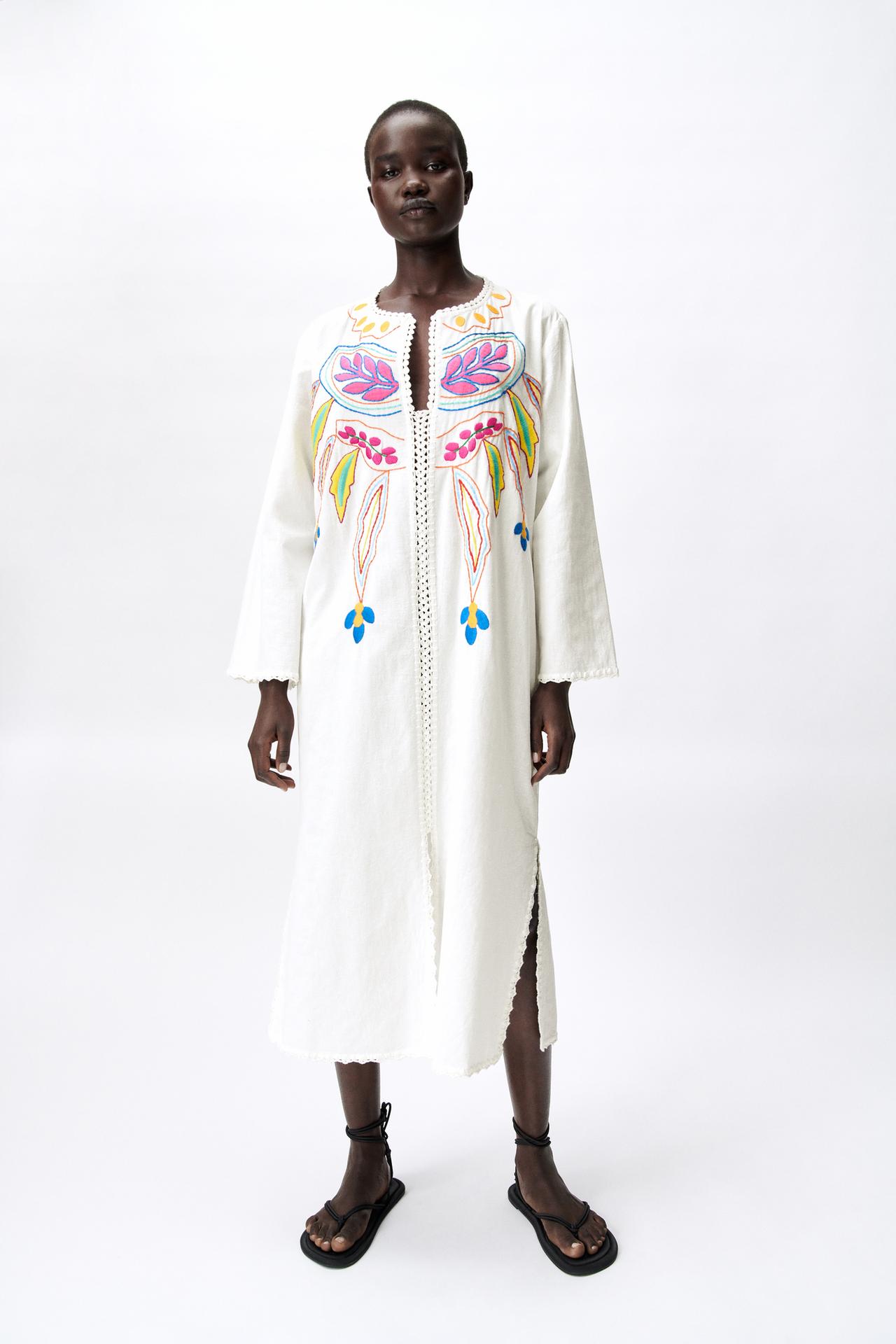 Image 0 of EMBROIDERED TUNIC DRESS from Zara