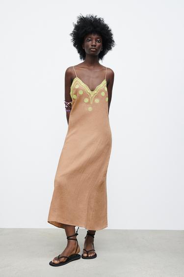 エンブロイダリー リネンワンピース Zara Japan 日本 エンブロイダリー リネンワンピース Zara Japan 日本