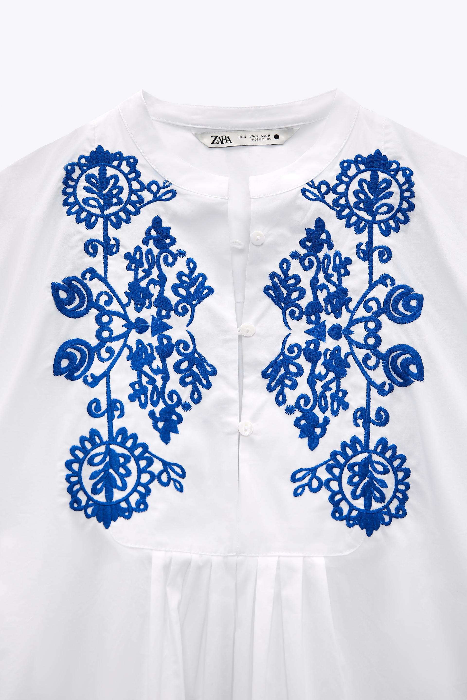 刺繍入りミニワンピース ホワイト Zara Japan 日本 刺繍入りミニワンピース ホワイト Zara Japan 日本