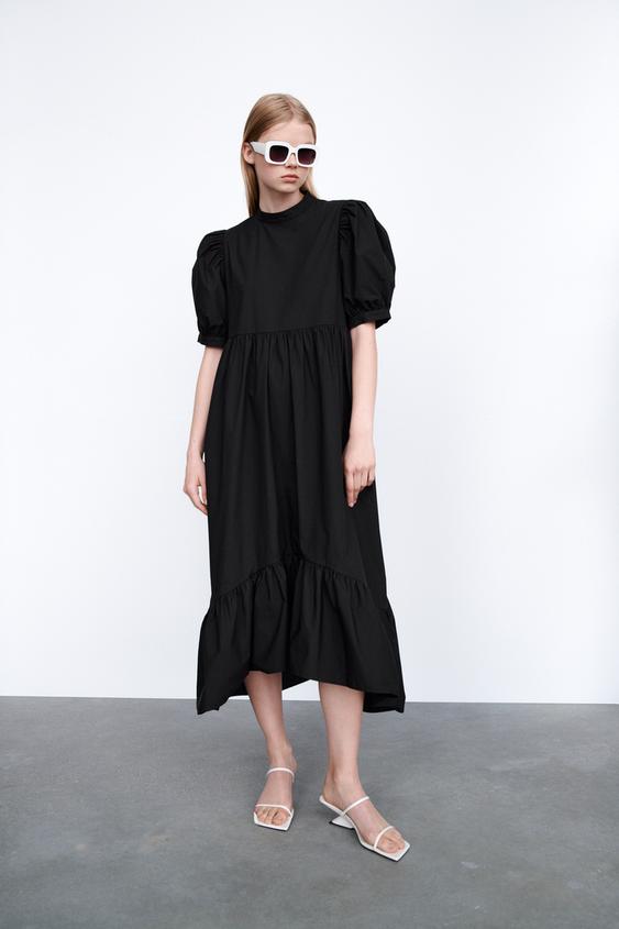 パネル ミディワンピース ブラック Zara Japan 日本 パネル ミディワンピース ブラック Zara Japan 日本