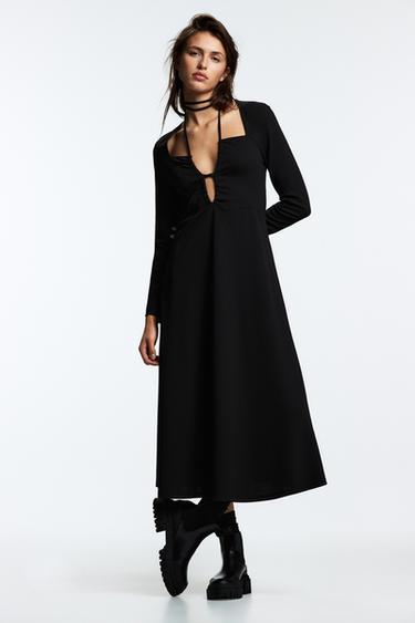 zara black gown