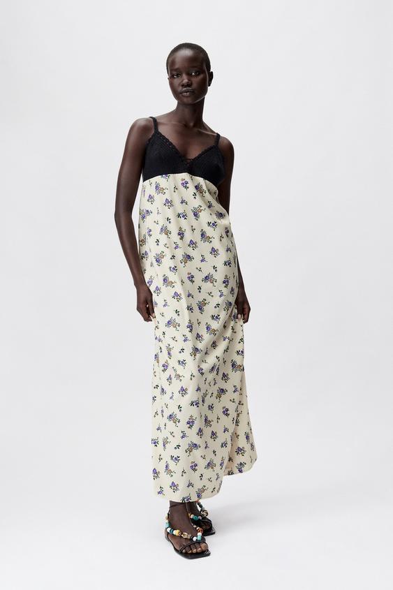 プリント クロシェワンピース ブラックバニラ Zara Japan 日本 プリント クロシェワンピース ブラックバニラ Zara Japan 日本