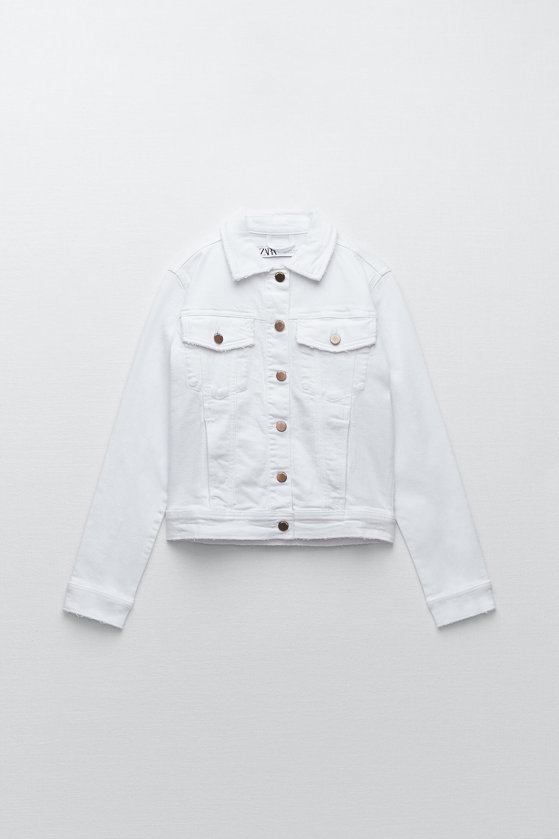 zara black cropped denim jacket