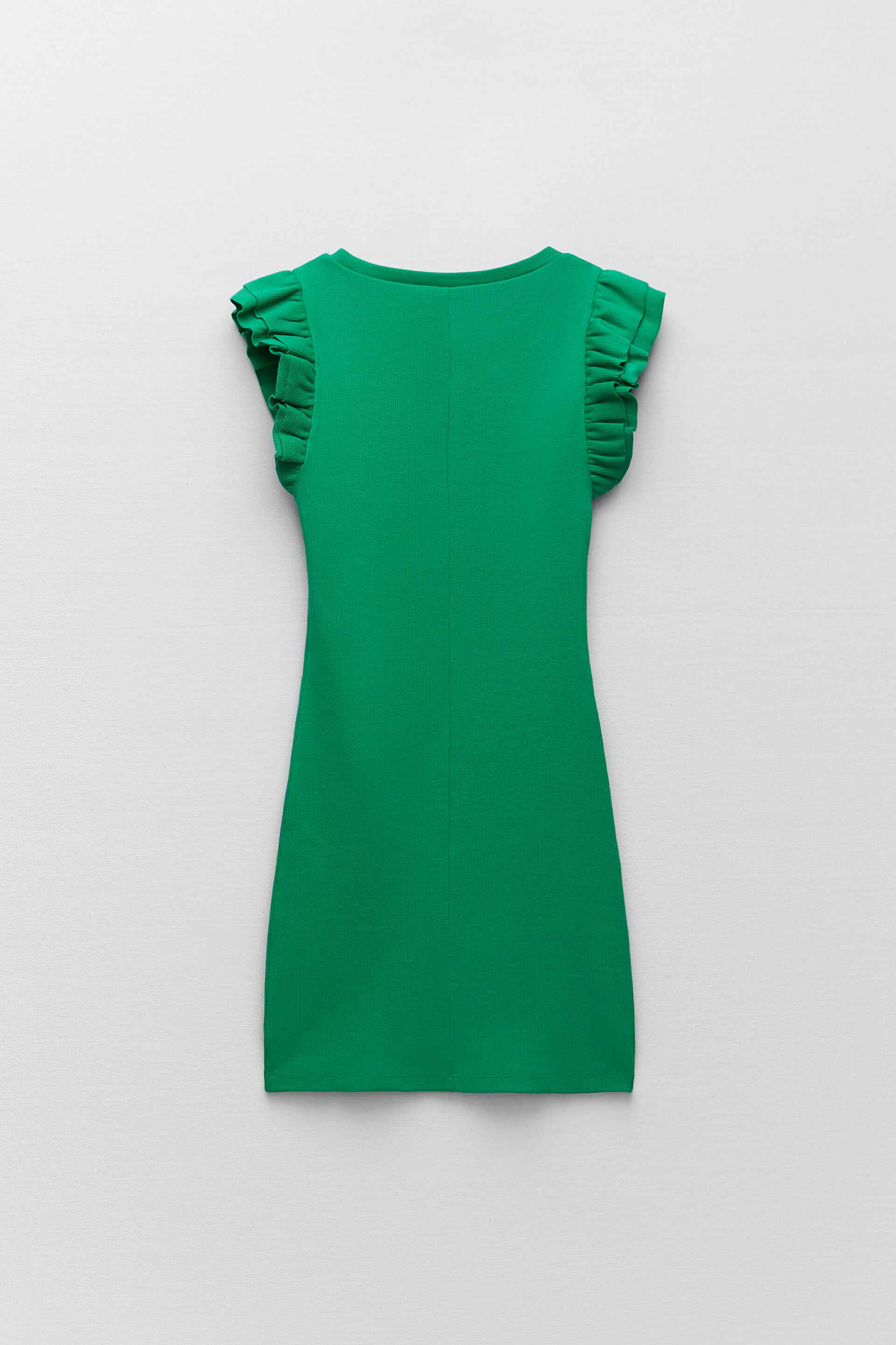 フリル リブワンピース ライトブルー Zara Japan 日本 フリル リブワンピース ライトブルー Zara Japan 日本