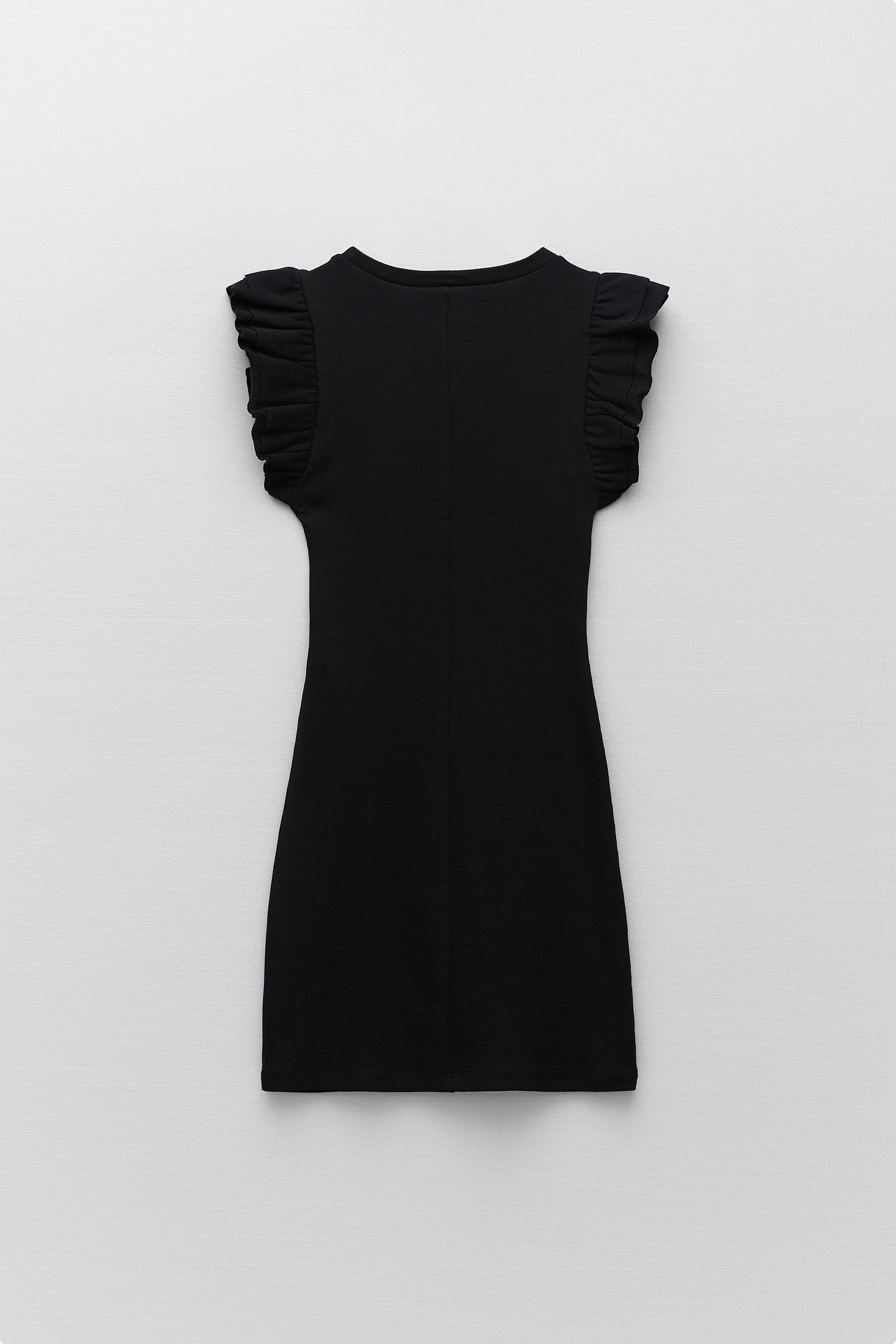 フリル リブワンピース ライトブルー Zara Japan 日本 フリル リブワンピース ライトブルー Zara Japan 日本