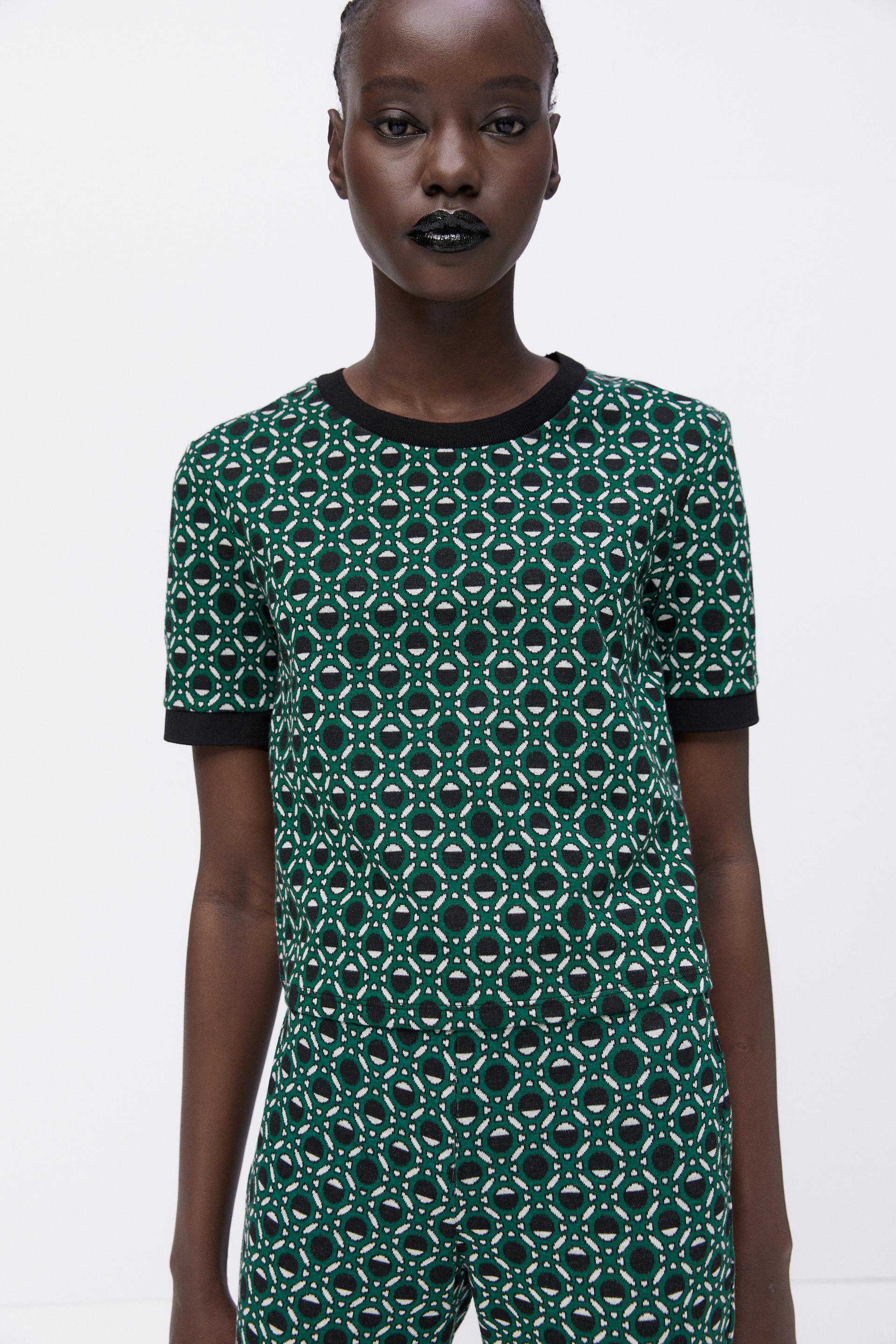 Zara JACQUARD T-SHIRT - 135044717-031-