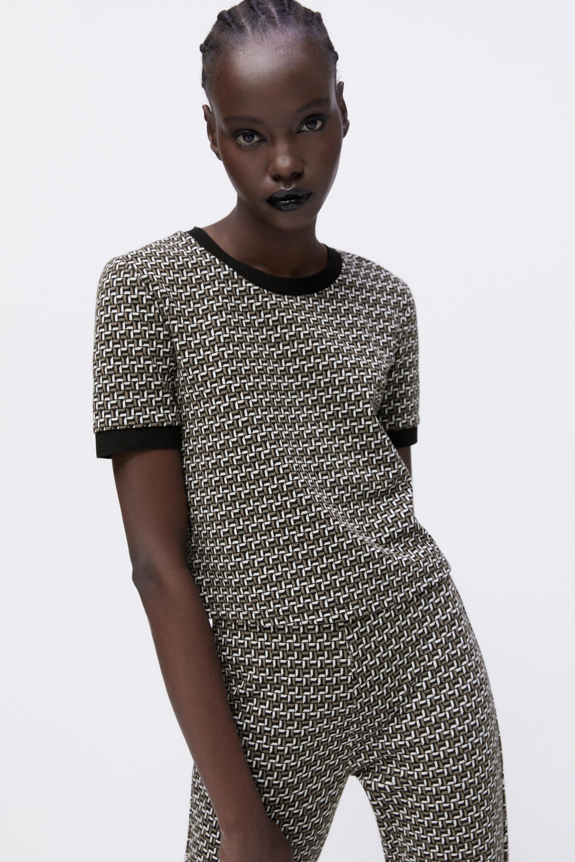 Zara jacquard t shirt clearance