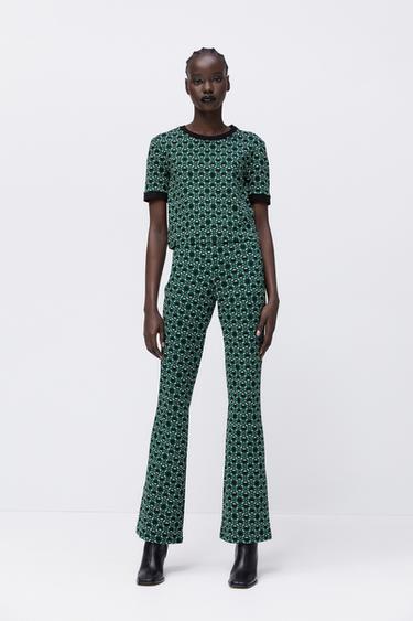 zara patterned trousers