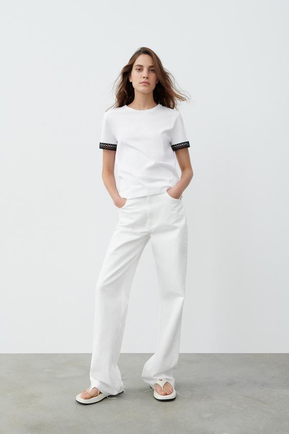Zara white t shirt ladies clearance