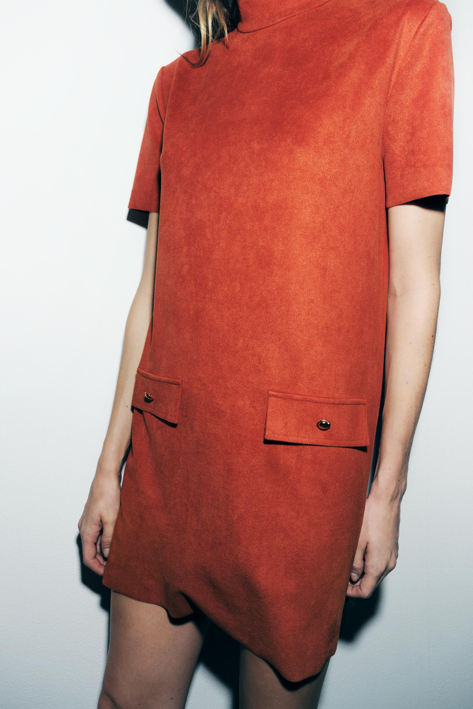 zara suede effect dress