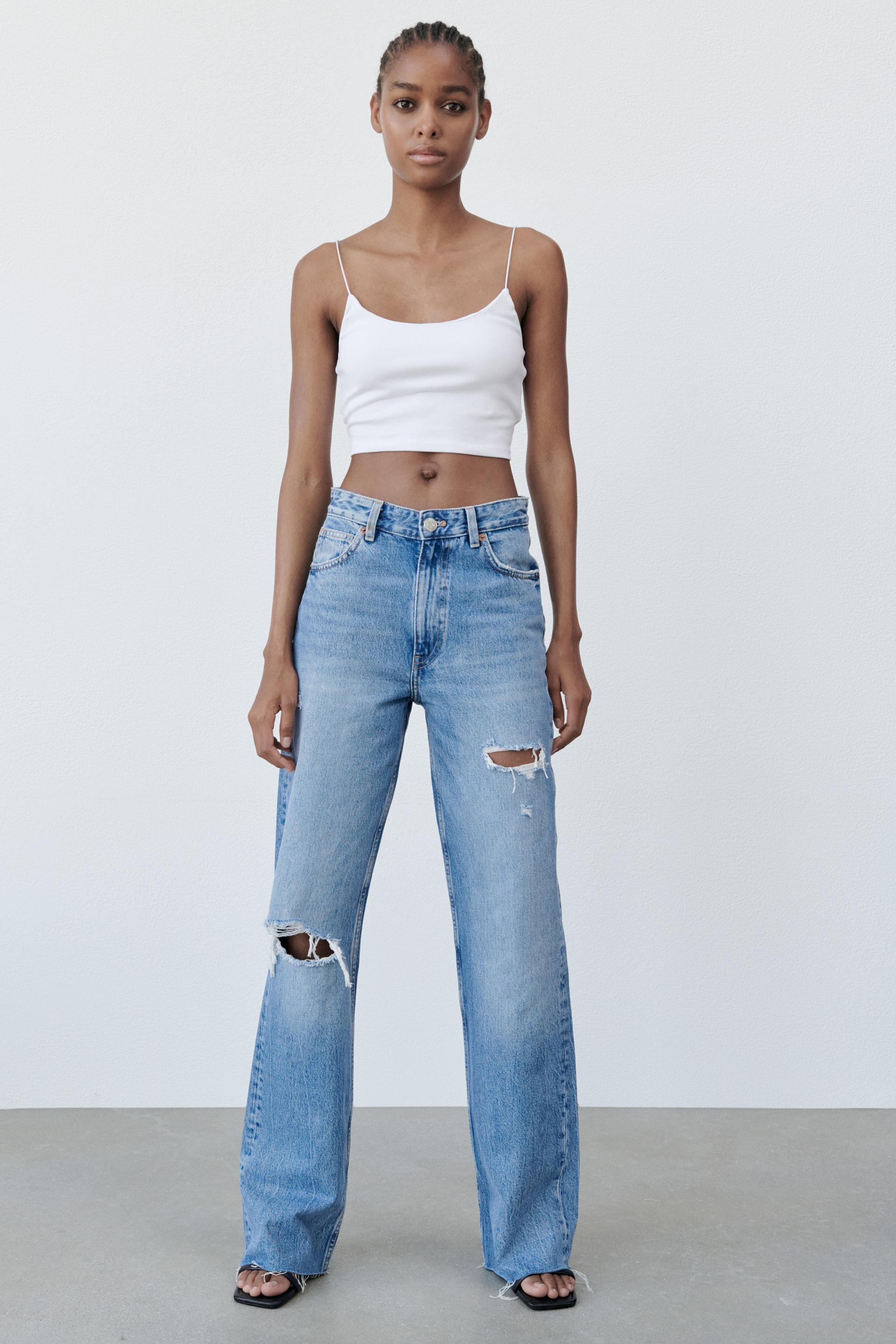 Full length ripped jeans zara Clearance