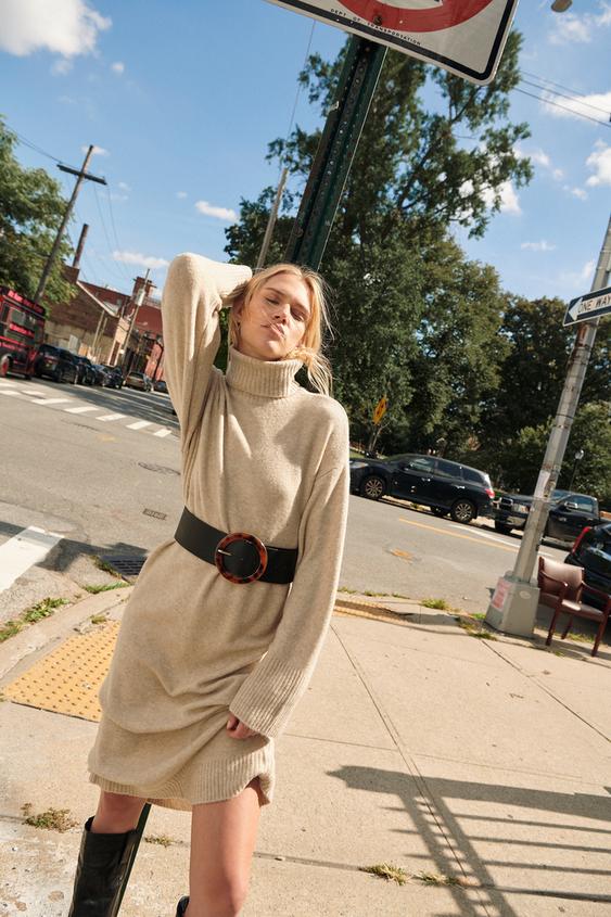 オーバーサイズニットワンピース ベージュ Zara Japan 日本 オーバーサイズニットワンピース ベージュ Zara Japan 日本