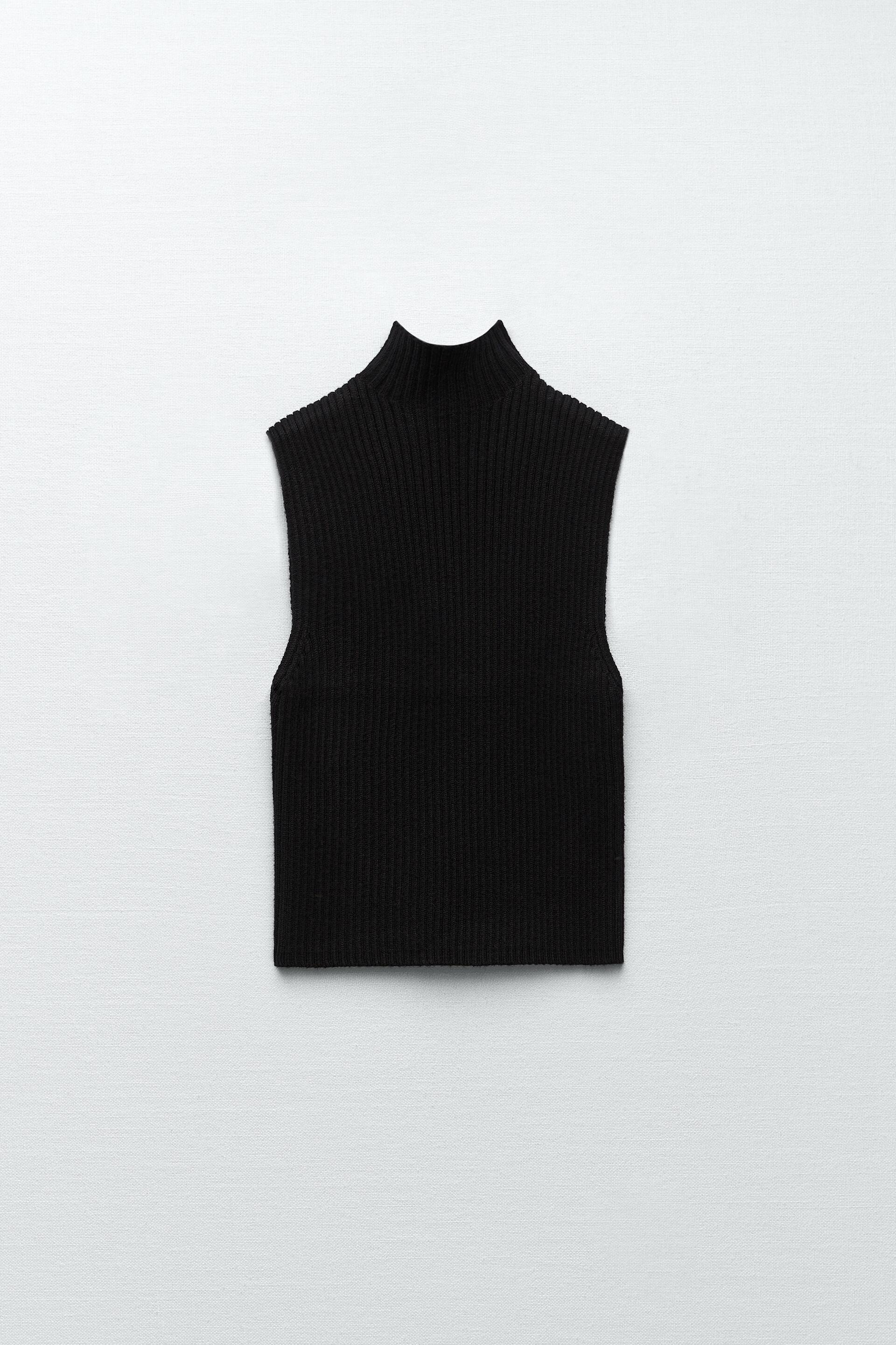 RIBBED KNIT TOP - Black | ZARA Australia