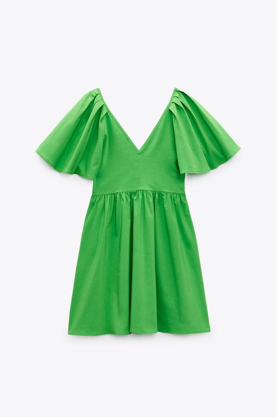 フルスリーブワンピース グリーン Zara Japan 日本 フルスリーブワンピース グリーン Zara Japan 日本